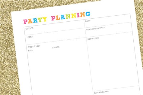 Party Planning Checklist Free Printable Party Planner 505 Design Inc