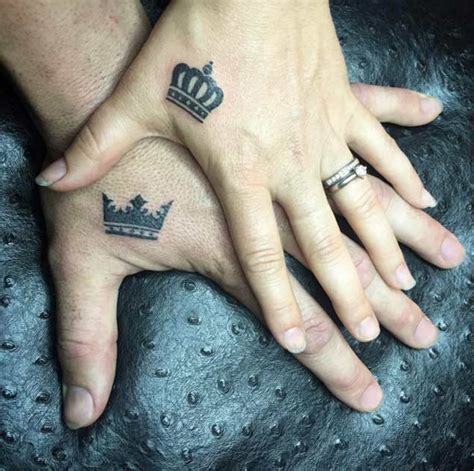 matching couple tattoos king and queen