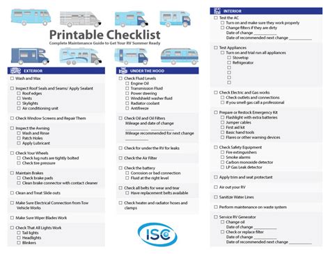 Complete Maintenance Guide To Get Your Rv Summer Ready With Printable