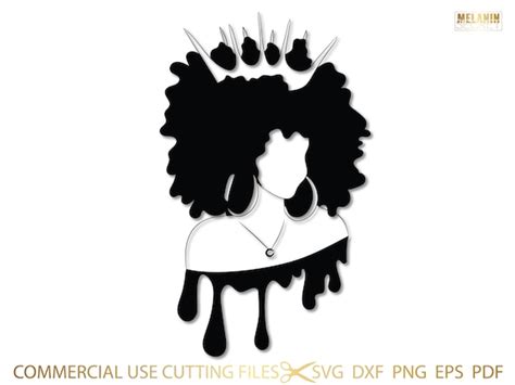 Afro Diva SVG Crown Queen Boss Lady Black Woman Glamour Etsy UK