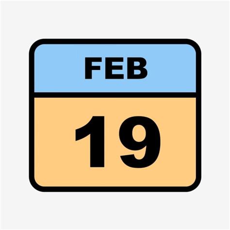 February For Calendars Clipart Hd Png February 19th Date On A Single