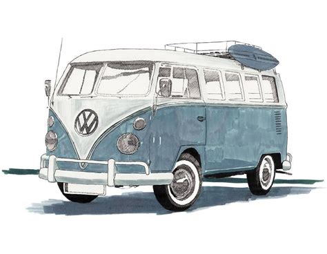 Rikreimertdrawings Vw Art Van Drawing Bus Drawing