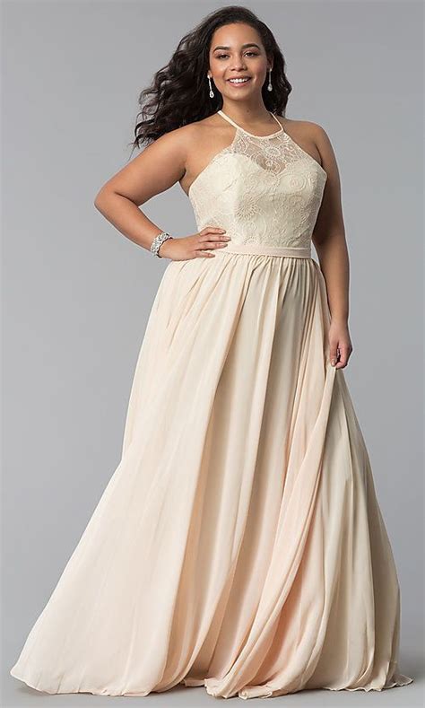 Long Plus Size Lace Bodice Prom Dress Evening Dresses Plus Size Plus