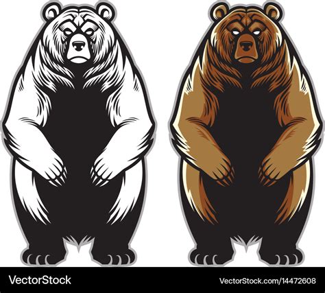 Color Vector Illustration Of Bear Grizzly Stock Vecto