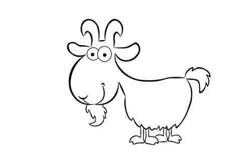 Cartoon Goat Isolated On White Background Vector Imag