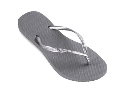 Grey Havaianas Flip Flops With Silver Straps Slim Steel Grey Havaianas