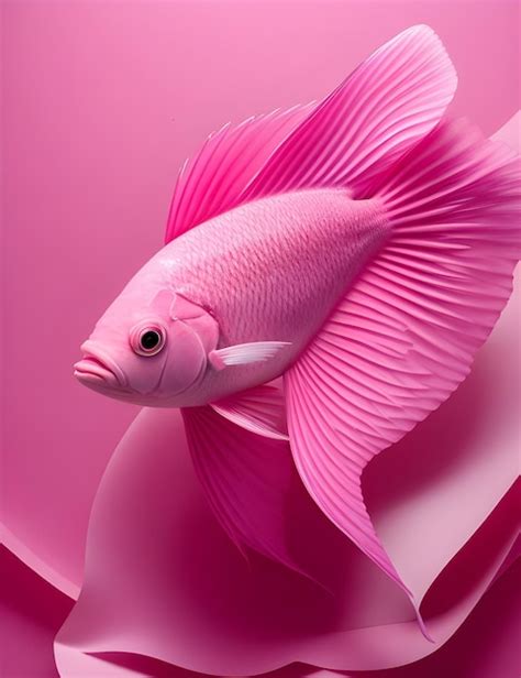 Premium Ai Image Photo Realistic 3d Pink Fish In Studio