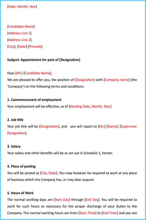 You do not want this early interaction to look unprofessional or to take up hours of your time playing with formatting to get it looking just right. Job Appointment Letter - 12+ Samples, Templates & Writing Tips
