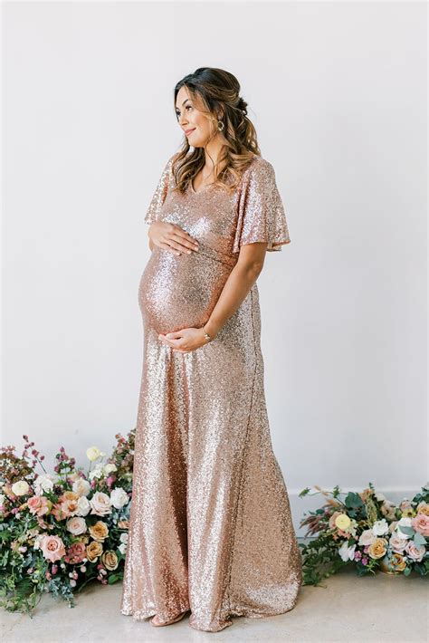 Reese Sequin Dress Maternity Bridesmaid Dress Long Maternity