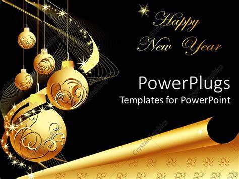 Powerpoint Template The Happy New Year Celebrations With A Number Of