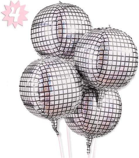 Xo Fetti Disco Ball Foil Balloons 4 Pk 22