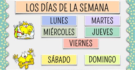 Me Encanta Escribir En Español Los Días De La Semana Y Los Meses Del Año