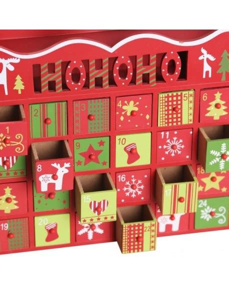 Christmas Wooden Advent Calendar With 24 Drawers For Christmas