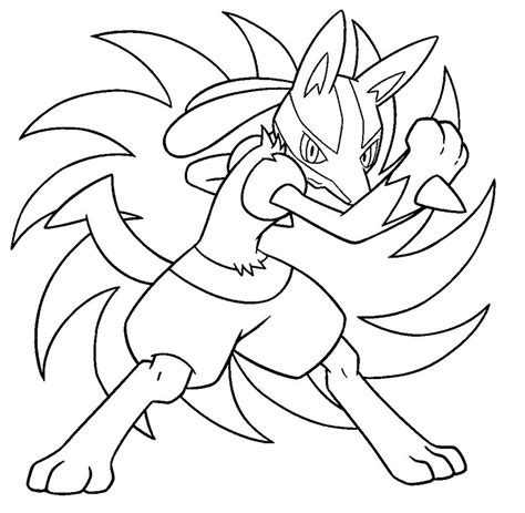 It is a temporary mega evolution that can be initiated in battle. Mega Lucario Coloring Pages - GetColoringPages.com