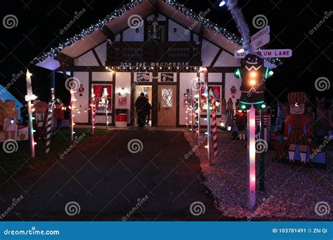Koziar S Christmas Village Light Show Editorial Photo Image Of Glow