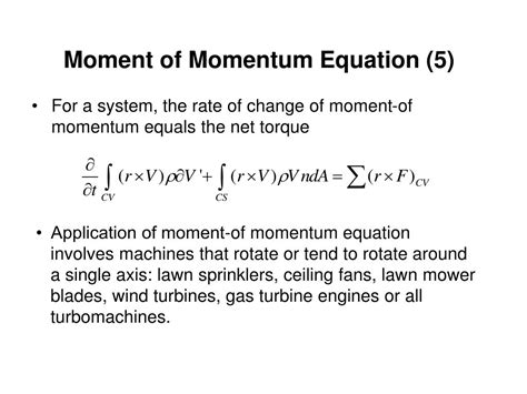 Ppt Moment Of Momentum Equation 1 Powerpoint Presentation Free