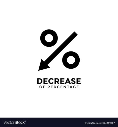 Decrease Percentage Graphic Design Template Vector Image