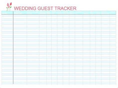 wedding guest list samples   word