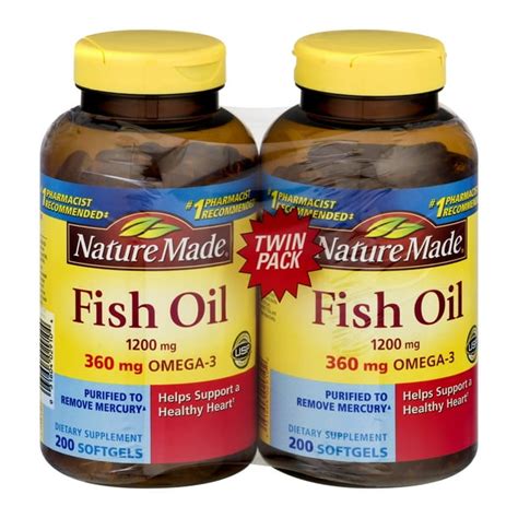 Nature Made Fish Oil Softgels 1200 Mg 200 Ct 2 Pack