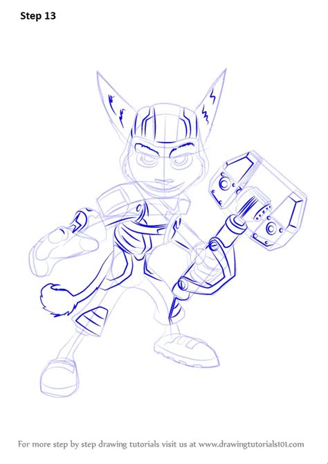 How To Draw Ratchet From Ratchet And Clank Ratchet And Clank Step By