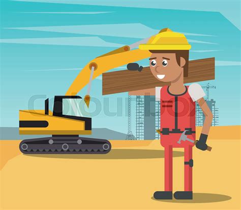 Construction Worker Cartoons Stock Vector Colourbox