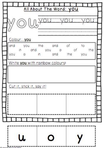 Frys Sight Words Pack 1 Words 1 25 Teaching Resources
