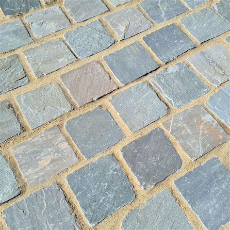Light Grey Sandstone Setts Cobbles 100 X 100 Mm Driveway Stone