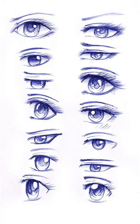 Anime Eye Practice By `tajii Chan On Deviantart Eye Drawing Manga