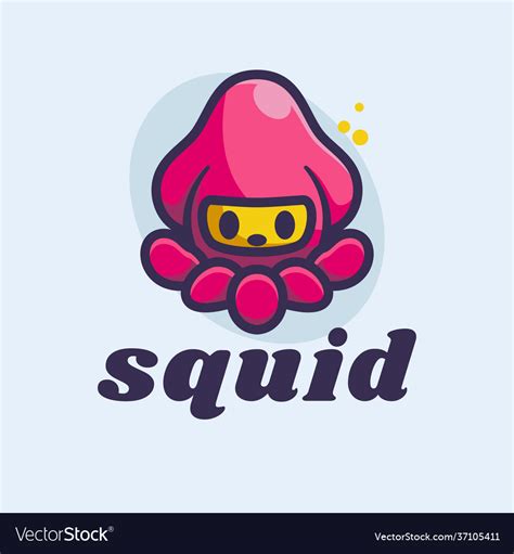 Logo Squid Mascot Cartoon Style Royalty Free Vector Image