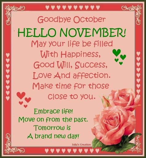 Goodbye October Hello November Quotes And Sayings Hello November