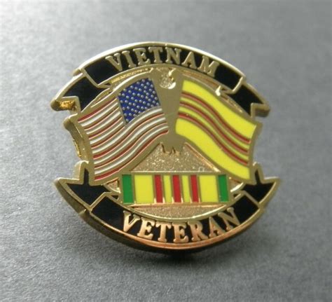 Vintage 1960 US Military Vietnam Veteran God Duty Country Enamel Lapel