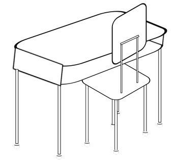 Download in under 30 seconds. FREE!!!! Clip art of Student desk, chair, and set by ...