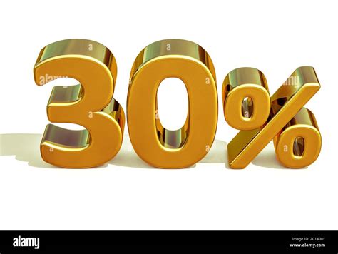 3d Gold 30 Thirty Percent Discount Sign Stock Photo Alamy