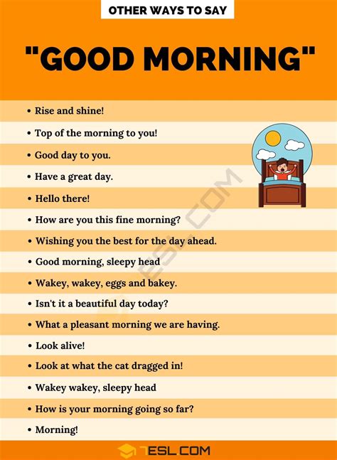 Creative Ways To Say Good Morning In English Esl