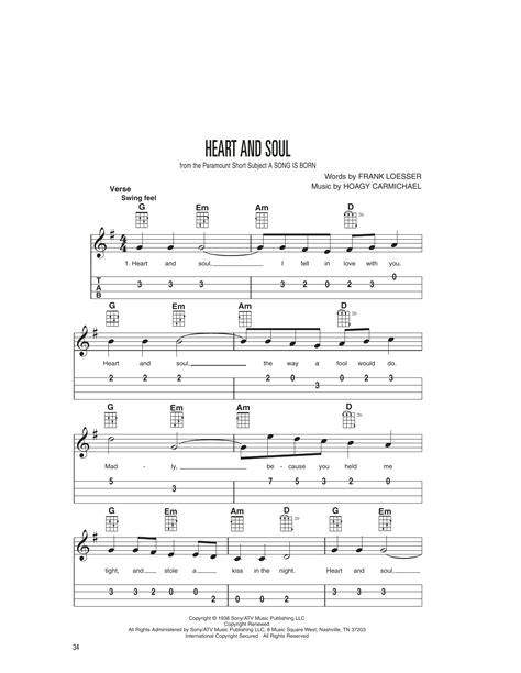 Heart and soul was produced by george goldner and it received a silver certification from the riaa. Heart And Soul Sheet Music | Frank Loesser | Easy Ukulele Tab