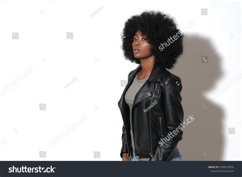 African American Woman Leather Jacket Images Stock Photos