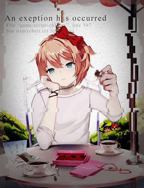 This page may contain some unsettling themes.some of the images may be intended to be unsettling. Hanging out with Sayori : DDLC