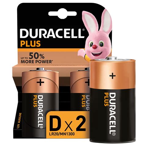 Duracell Plus D Alkaline Batteries 15v Lr20 Mn1300 2 Pack Shop
