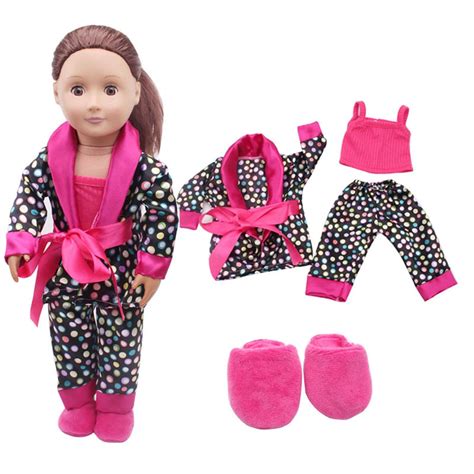 2019 new arrival 4pcs clothes shoes for 18inch american girl our generation dolls pajamas set12