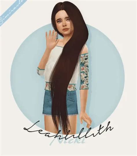 Simiracle Leahlillith`s Nicki Hair Retextured Kids Version Sims 4