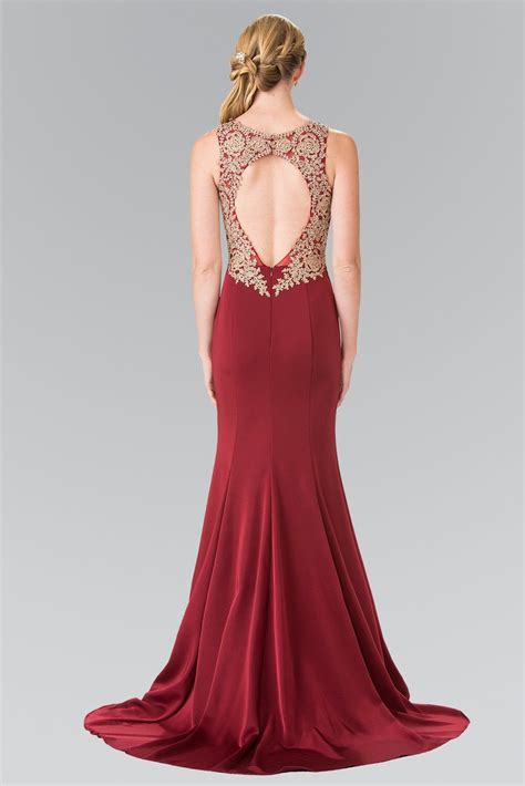 Burgundy Prom Dress With Gold Lace Gls 2312 Simply Fab Dress