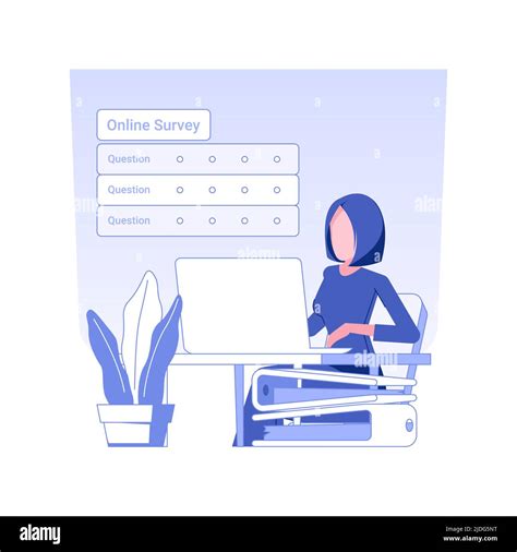 Online Survey Isolated Concept Vector Illustration Woman Creating