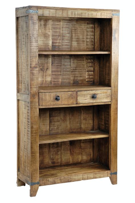 Mccoy Mango Wooden Bookshelf Rustic Shelving And Display Wood