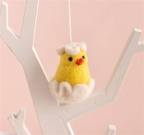 personalised mini felt hatching chick easter decoration by postbox party