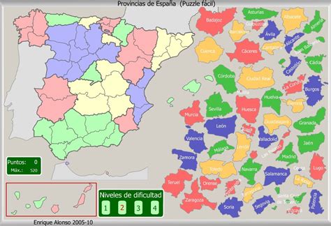Provincias De España Puzzle Fácil Enrique Alonso Mapa De España
