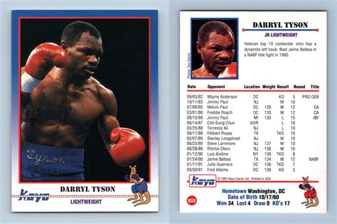 Darryl Tyson 33 Kayo Boxing 1991 Trading Card