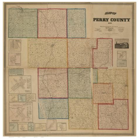 Perry County Ohio 1859 Old Map Reprint Old Maps