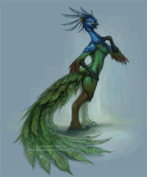 Peacock Gryphon Anthro Concept By The Sixthleafclover On Deviantart