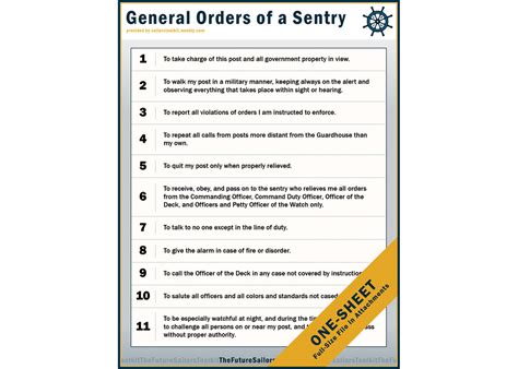 General Orders Of A Sentry Introduction The Future Sailors Toolkit