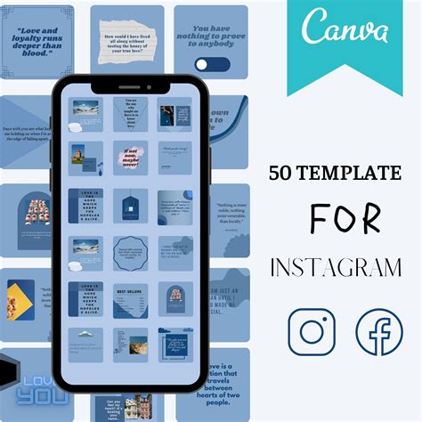 50 Instagram Templates Canva Editable On Canva Instagram Etsy